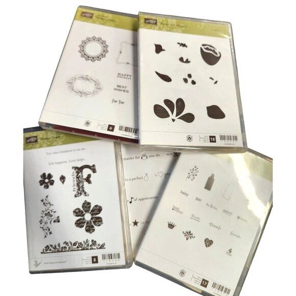 Stampin Up! 5 Complete Stamp Sets, Flowers, Labels, Tags, Vintage, and more - Picture 10 of 10